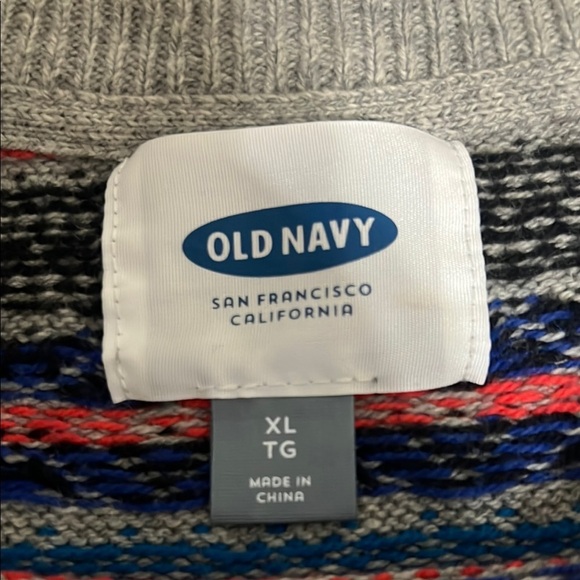 Old Navy Multicolor Sweater Fair isle Dad sweater crew neck  XL - Picture 3 of 9
